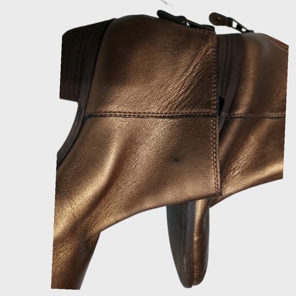 Lucky Brand Bronze Metallic Leather Ankle Boots/Booties Size 8 - Picture 8 of 13